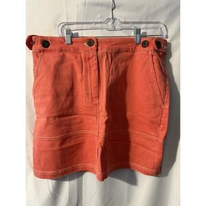 WILDFANG Utility Mini Skirt Large Coral Orange Adjustable Waist NWT